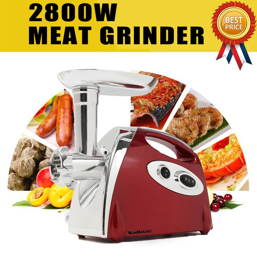 2800W Powerful Electric Meat Grinder Stainless Steel Sausage Stuffer Mincer USA