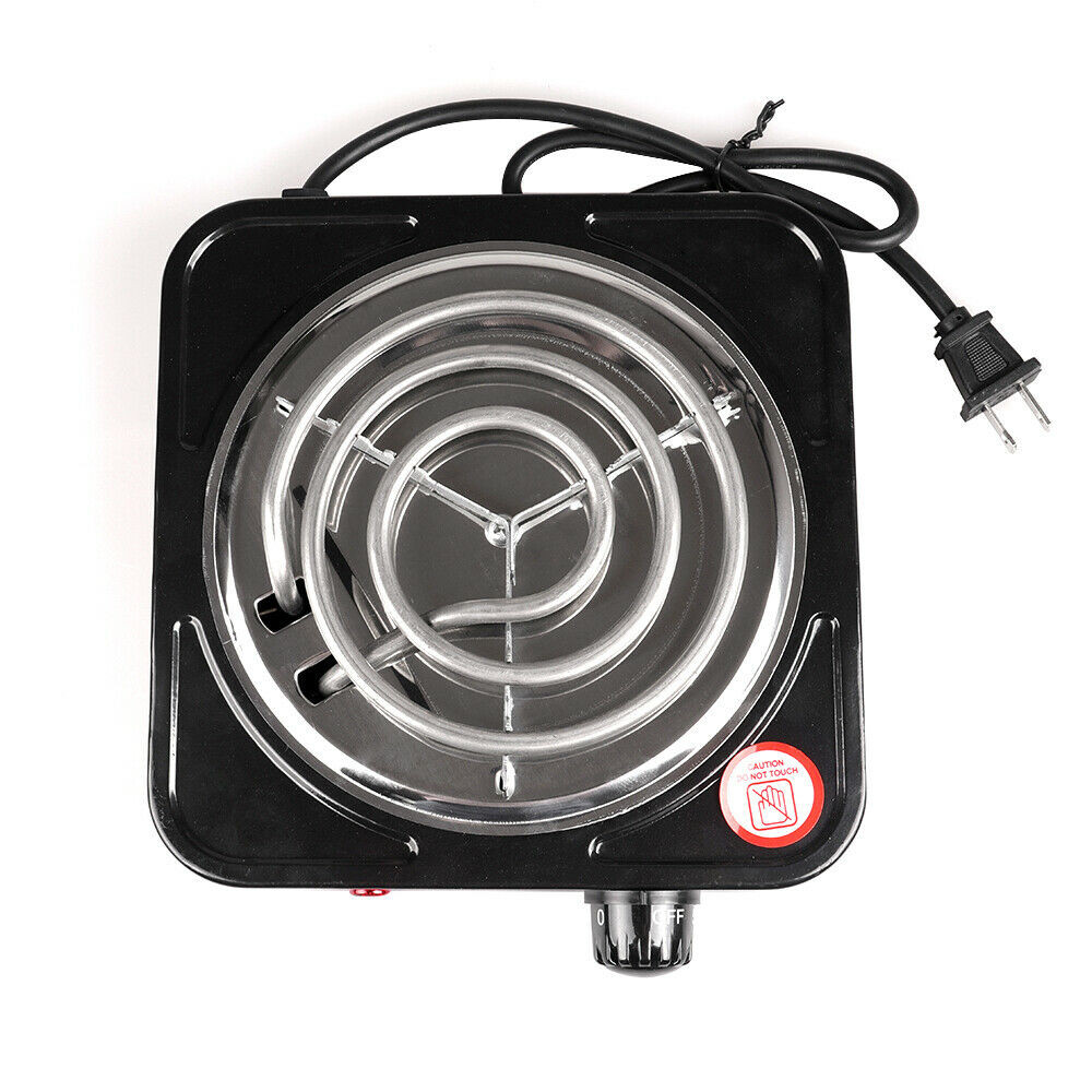 1000W Portable Single Electric Burner Hot Plate Camping Stove Stainless 110V