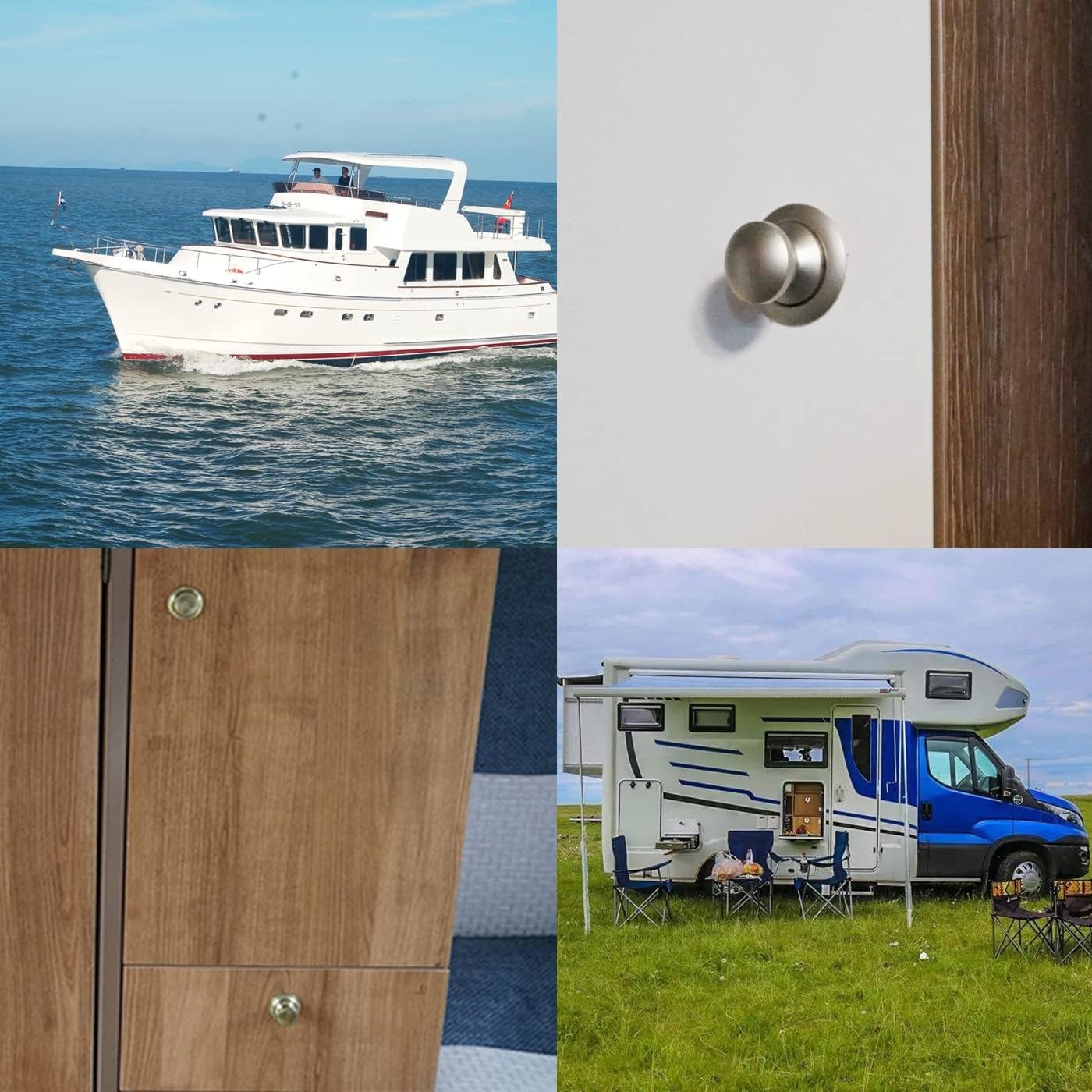 5PCS Push Button Cabinet Latch for RV Camper / Motor home Cupboard Caravan Lock