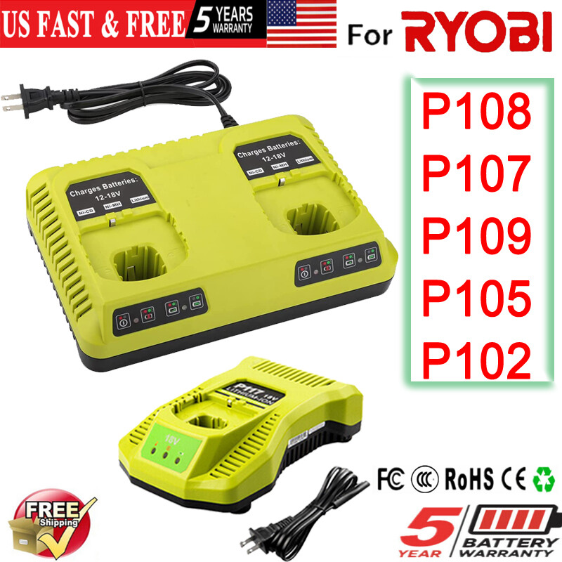 NEW P117 Charger For RYOBI P108 18V 18 Volt One Plus High Capacity Lithium
