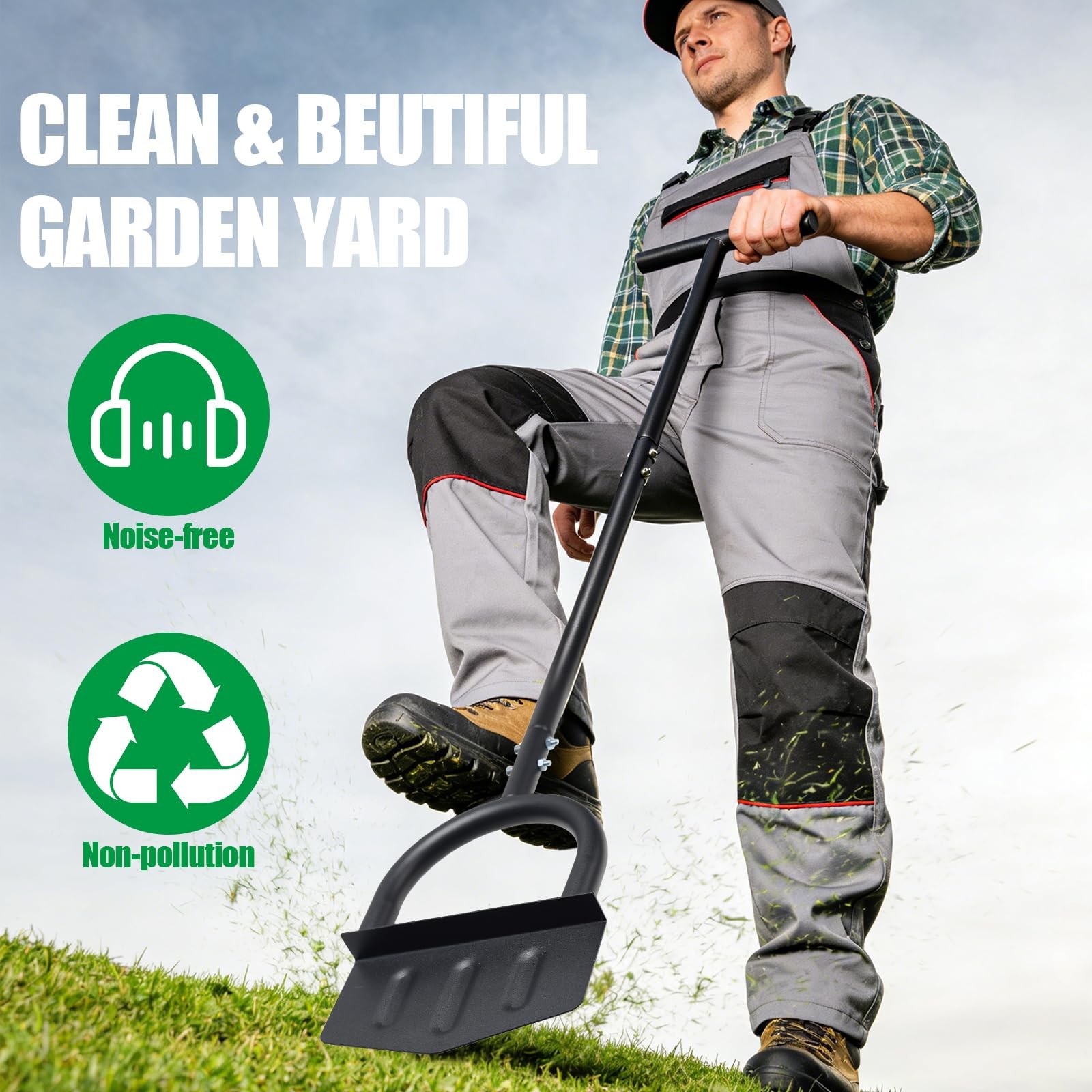 Edger Lawn Tool 41.8â€ Manual Lawn Edger with Ergonomic T-Grip & Wide Footpl…