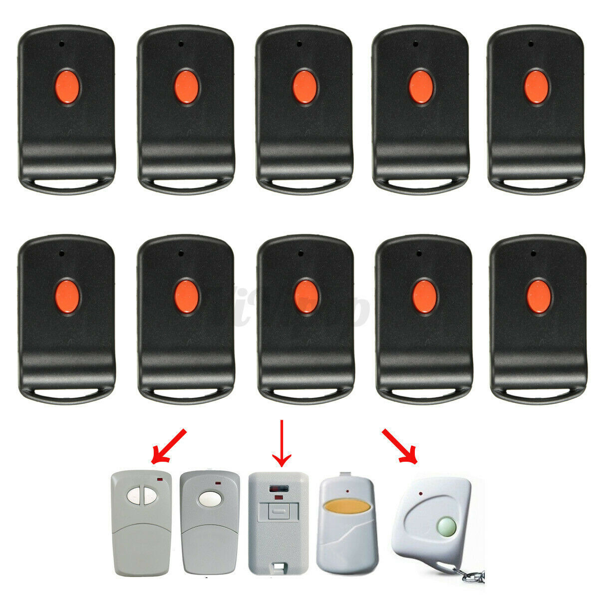 2PC Garage Door Gate Opener Transmitter 10 Digit Pins Code Remote Control 300MHz
