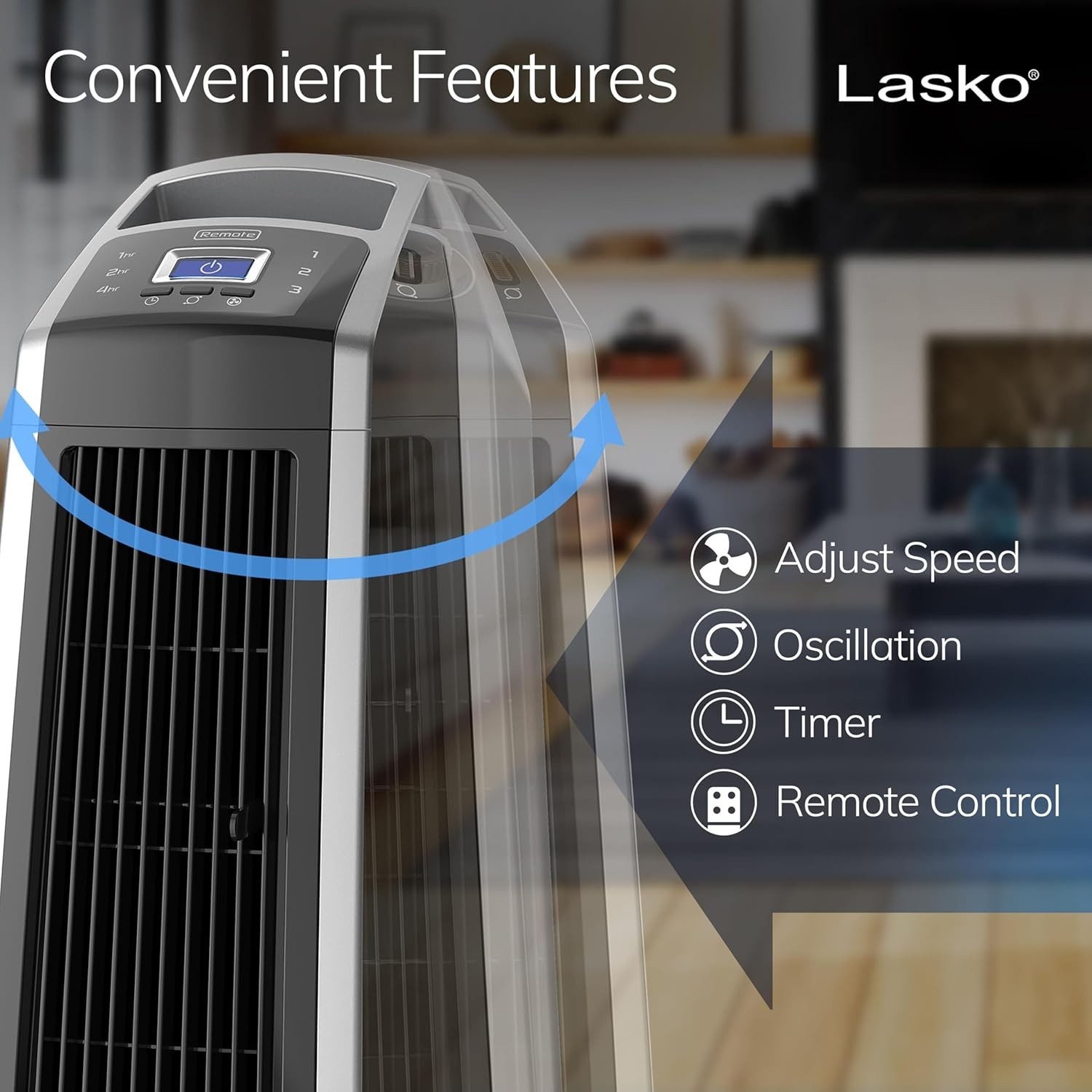 High Velocity Oscillating Tower Fan for Bedroom Garage Basement with Remote