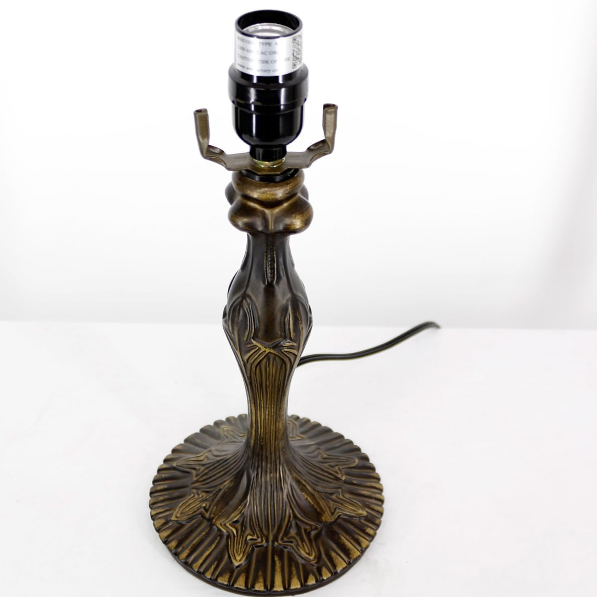 Dark Bronze Table Lamp Base Replacement for Tiffany Style Shades, 18″ Height