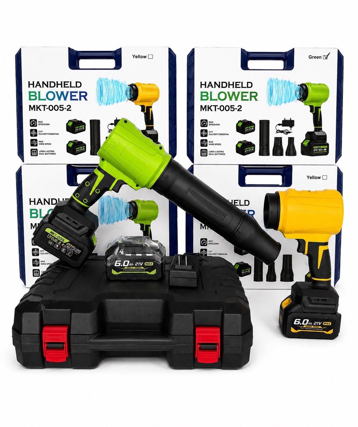 Cordless Leaf Blower,2Battery And 1 charger And Case!Green Color