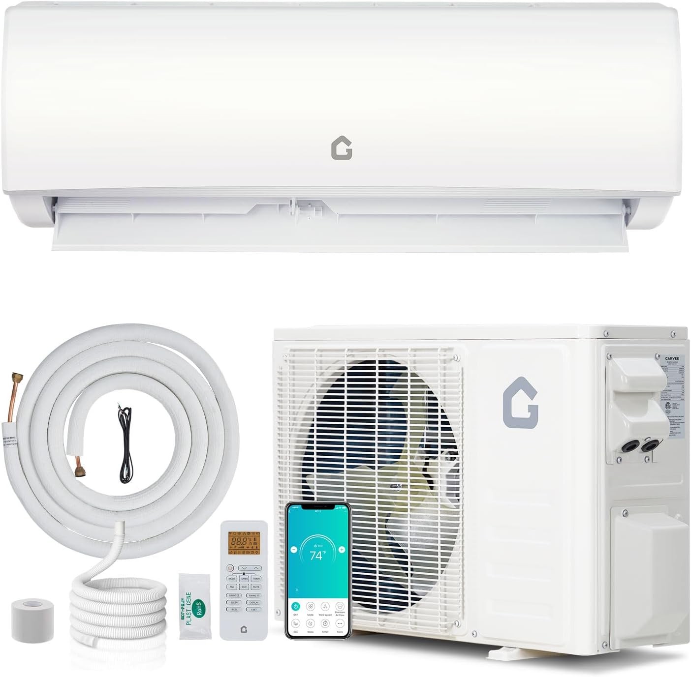 12000BTU Mini Split AC/Heating System 21 SEER 230V Covers Up to 750 Sq. Ft R454B