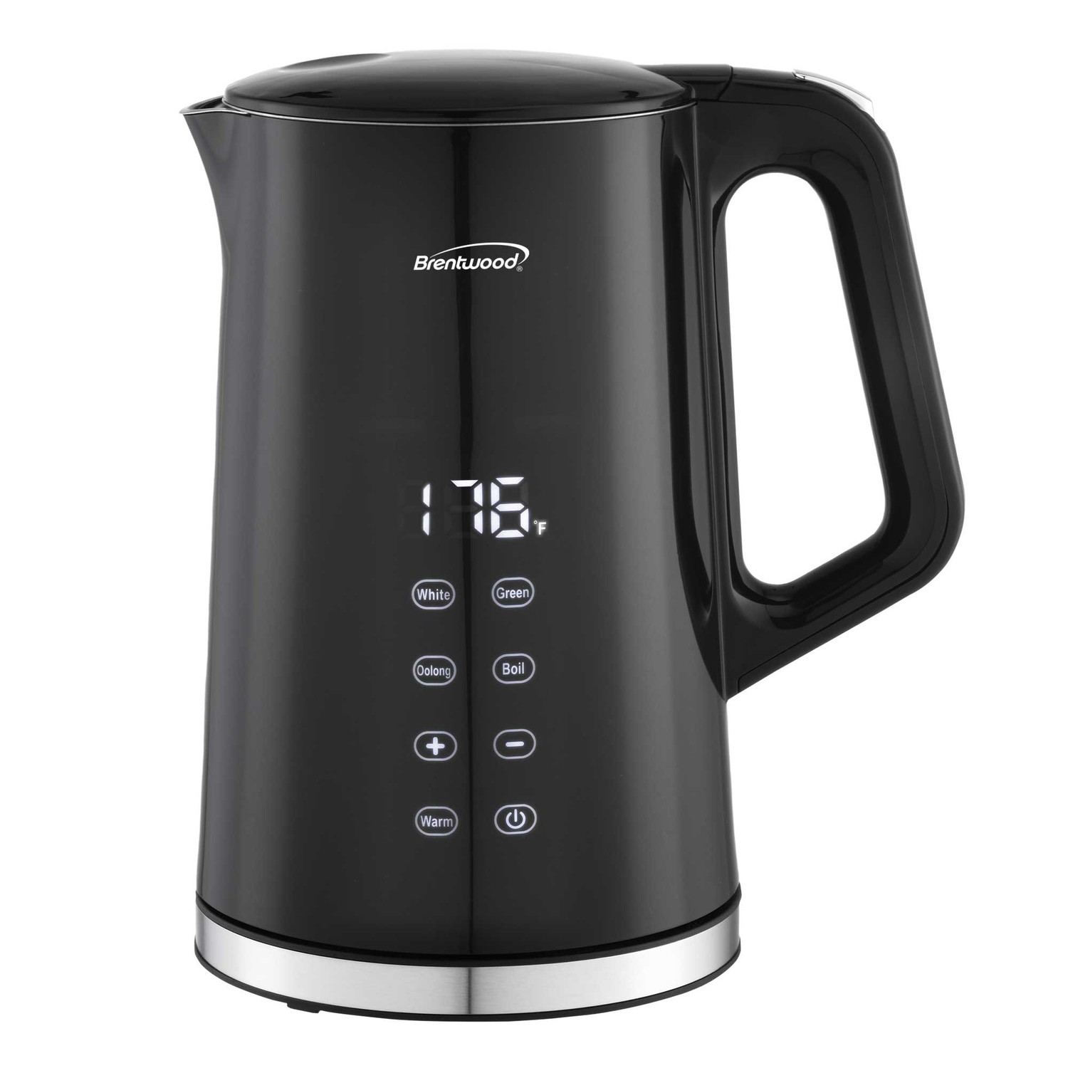 1100W 1.7L Cordless Cool-Touch Digital Electric Kettle Stainless Steel Interior