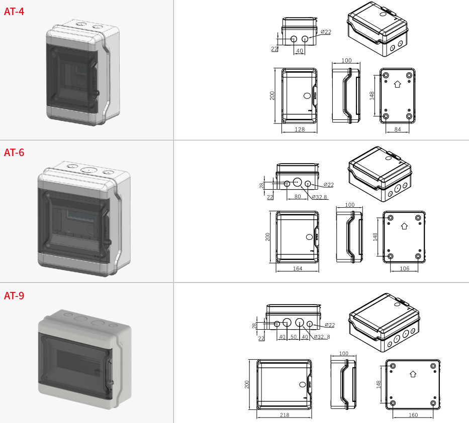 GEYA Waterproof IP65 ABS Plastic Electrical Enclosure 5/8/12 WAY Junction Box