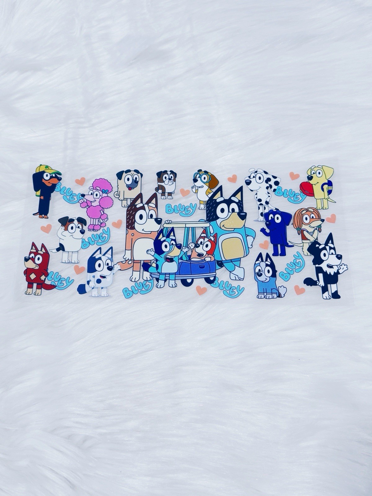 Bluey UV DTF Cup Wraps for 16 oz Glass Cups, 8 Sheets Transfers Variety