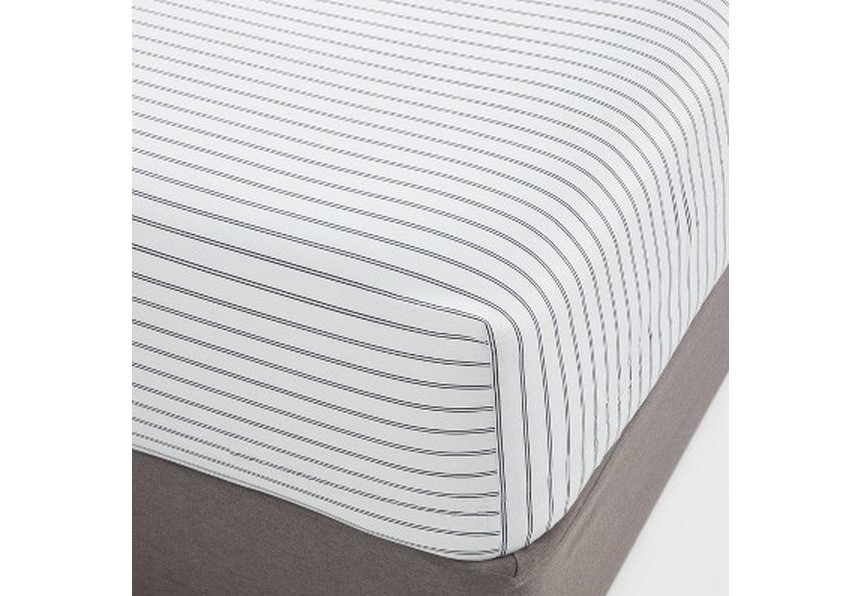 California King 400 Thread Count Performance Fitted Sheet Navy Stripe –