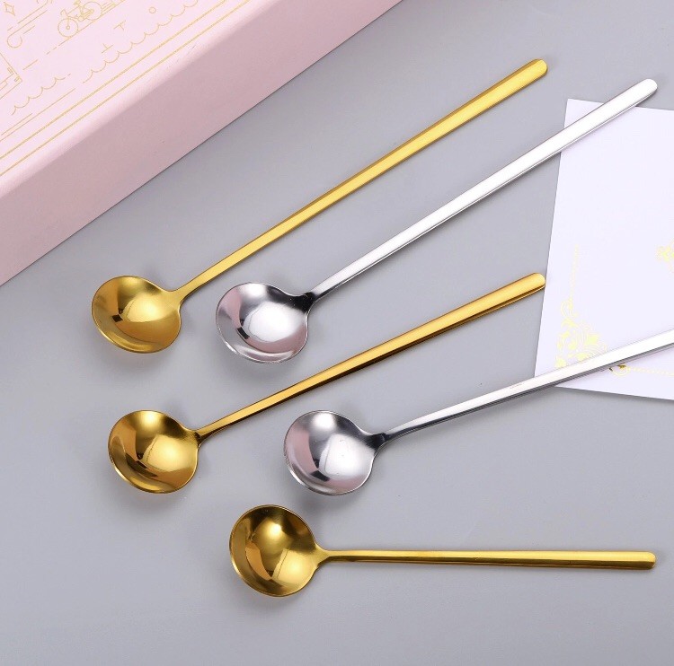 50 Pcs 6″ Stainless Steel Espresso Spoons Mini Coffee Spoon Teaspoon Silver