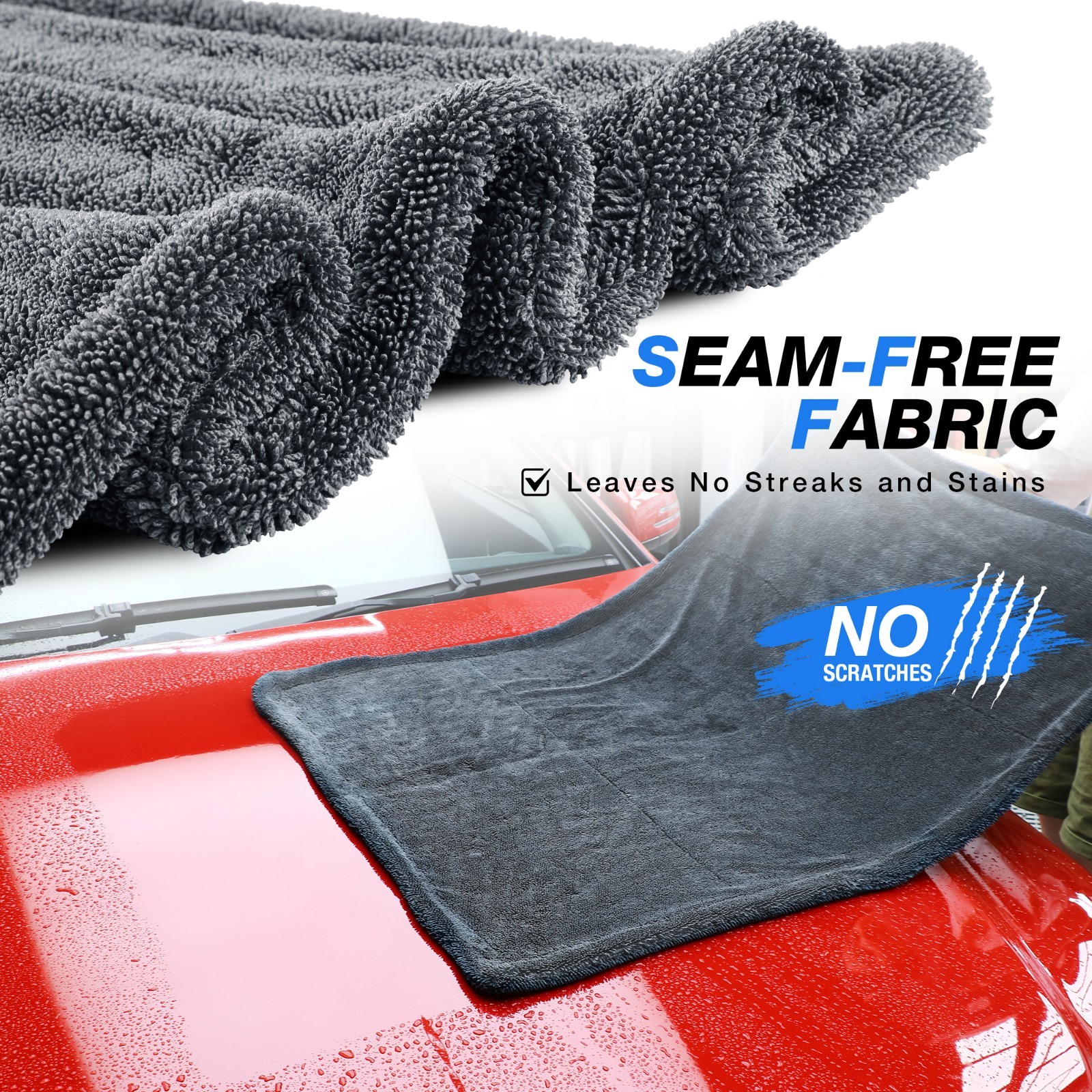 Super Absorbent Microfiber Car Drying Towel Twisted Loop 24” x 36″ 1500GSM