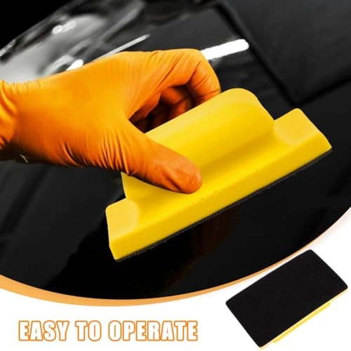 Hand Sander Block with Self-Adhesive Sandpaper Pad Ergonomic Handheld Sanding