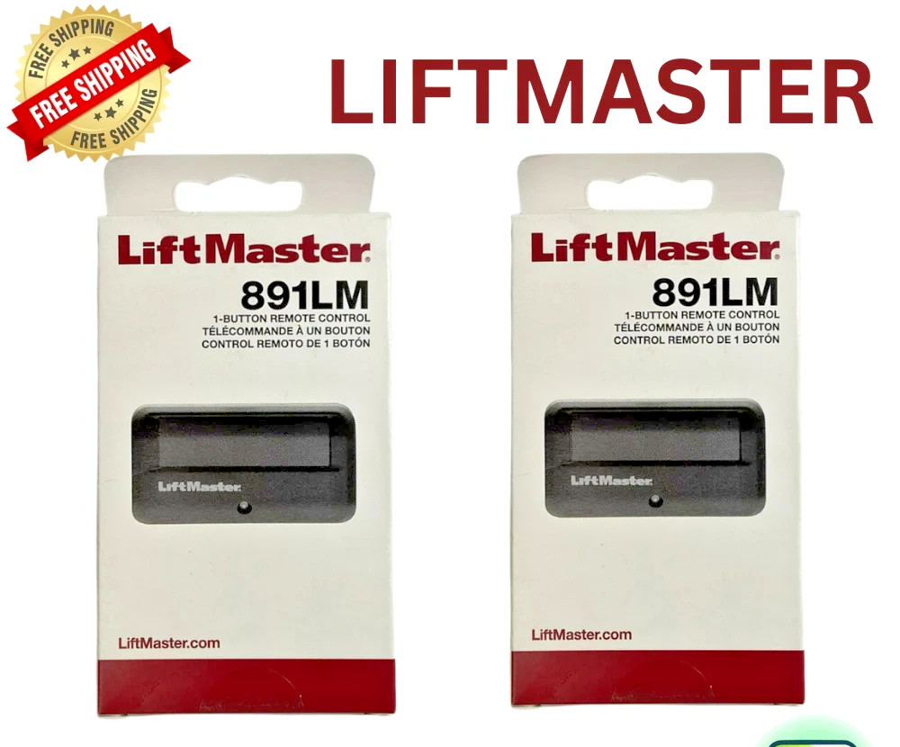 2x LiftMaster 891LM 1 Button Remote Control Garage Door Opener