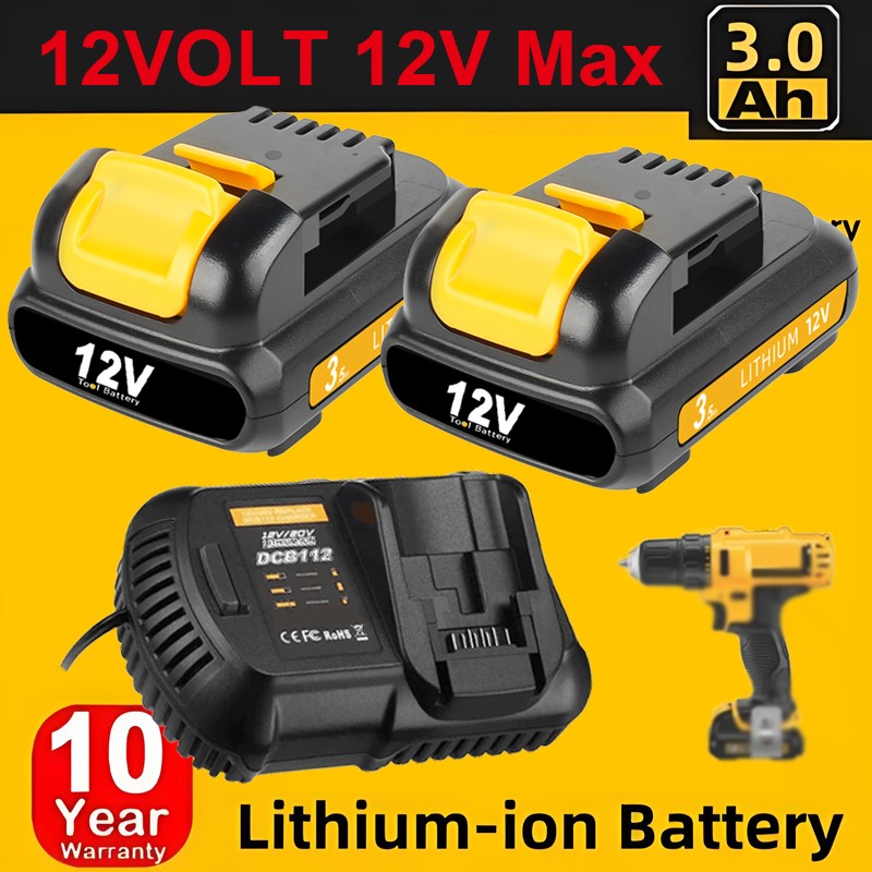 12V 4.0Ah 12 Volt Lithium-Ion For Dewalt Battery / Charger DCB127 DCB120 DCB101