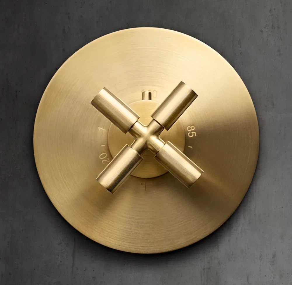 Restoration Hardware Lambeth Smooth Cross-Handle Thermostatic Shower Valve & Tri