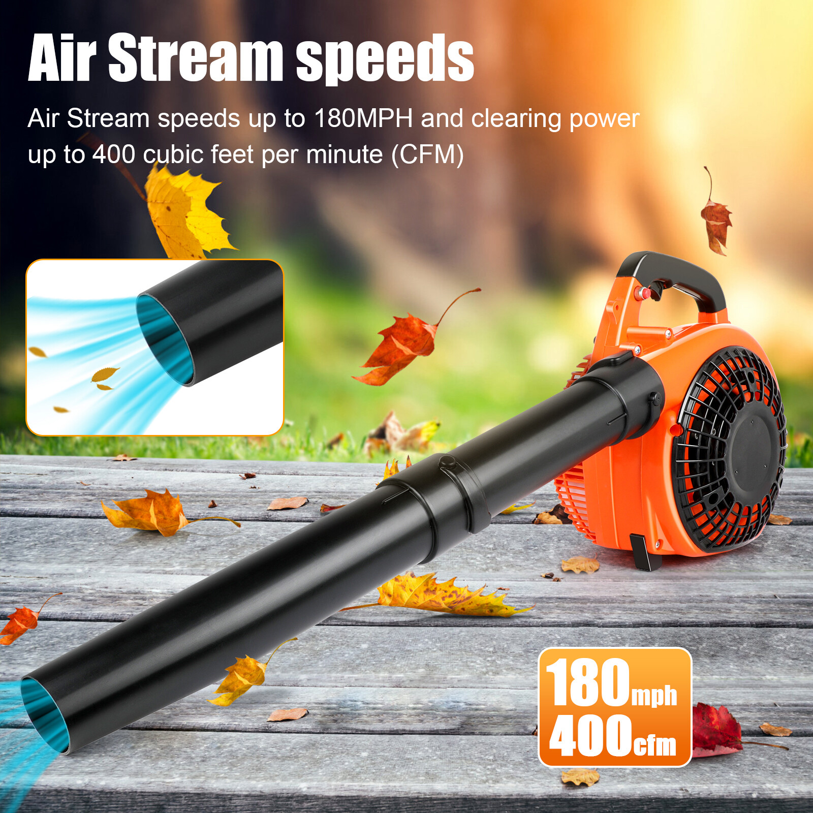 2024 New Upgraded 63CC 2-Stroke 665CFM 3HP Commercial Backpack Gas Leaf Blower
