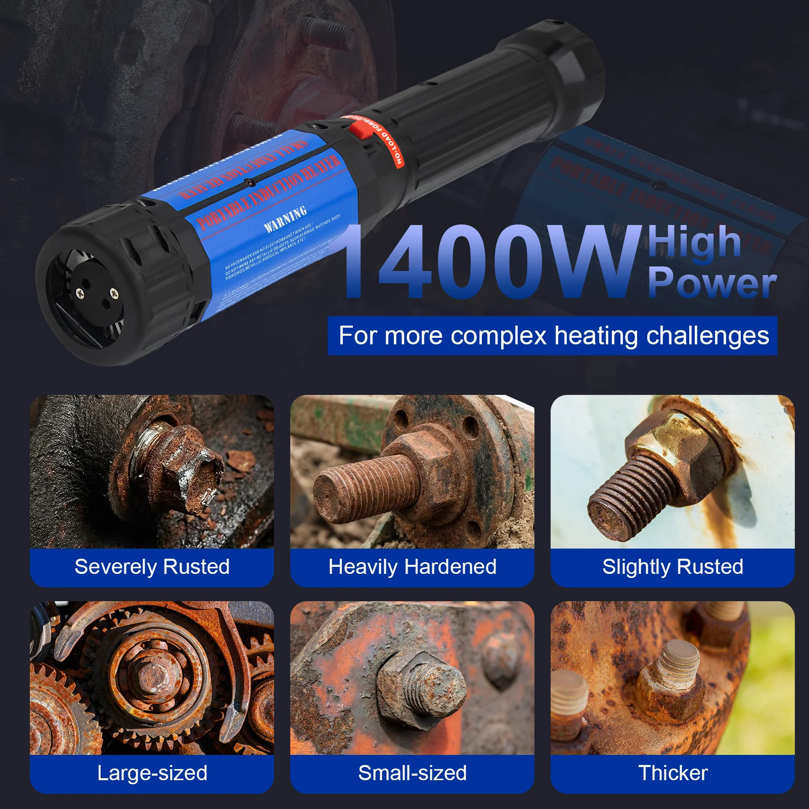 VEVOR 1400w Magnetic Induction Heater Kit Handheld Nut Buster Tool Rusty Screw