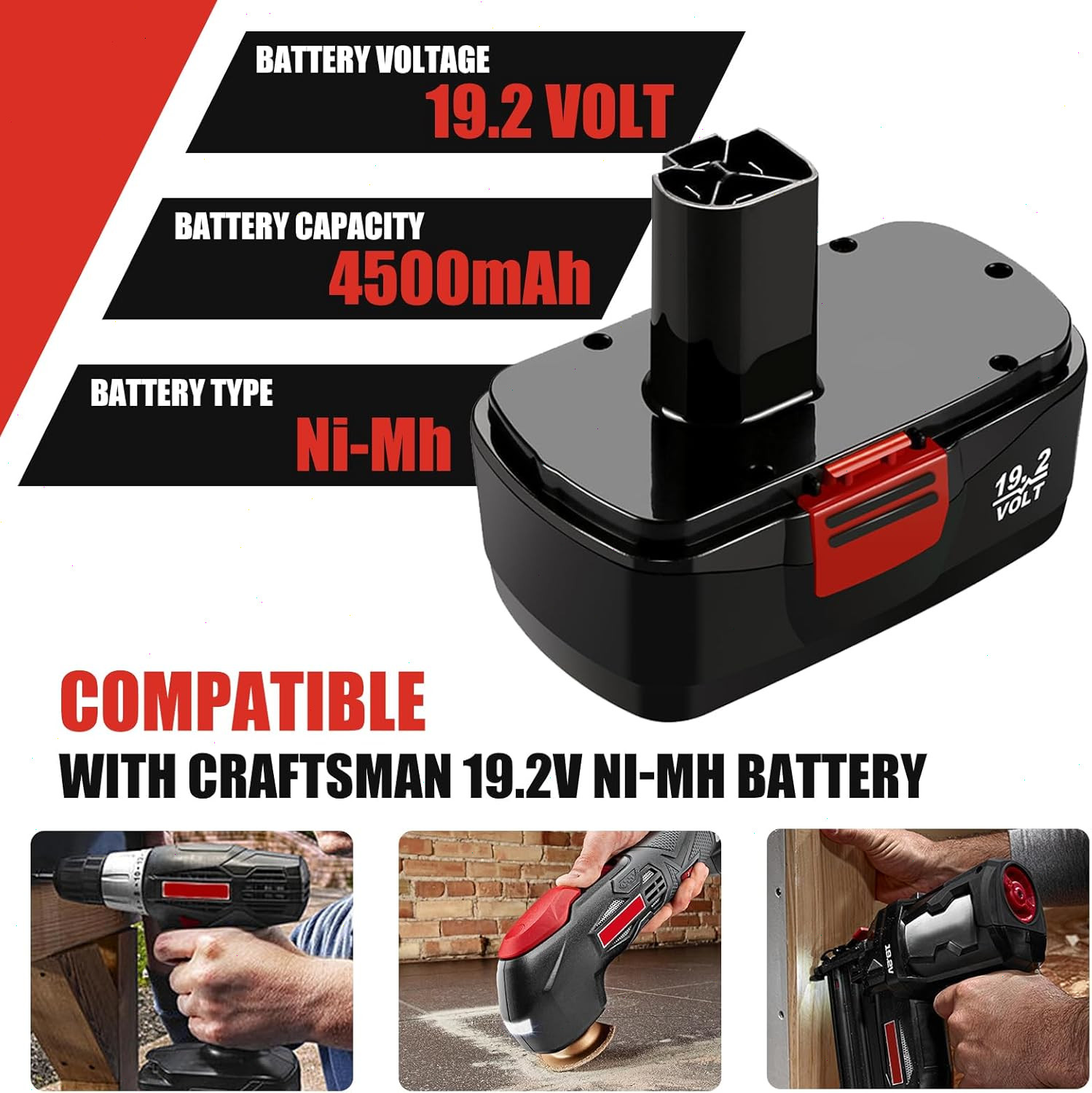 1~2Pack 19.2V For Craftsman 11375 Ni-MH New Battery C3 130279005 11376 130279003