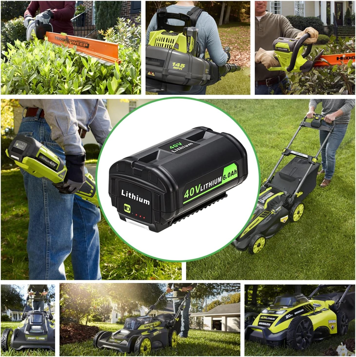 40V Battery For Ryobi 40V 6.0Ah Lithium OP4060 OP4030 OP4050 OP40602 OP40261