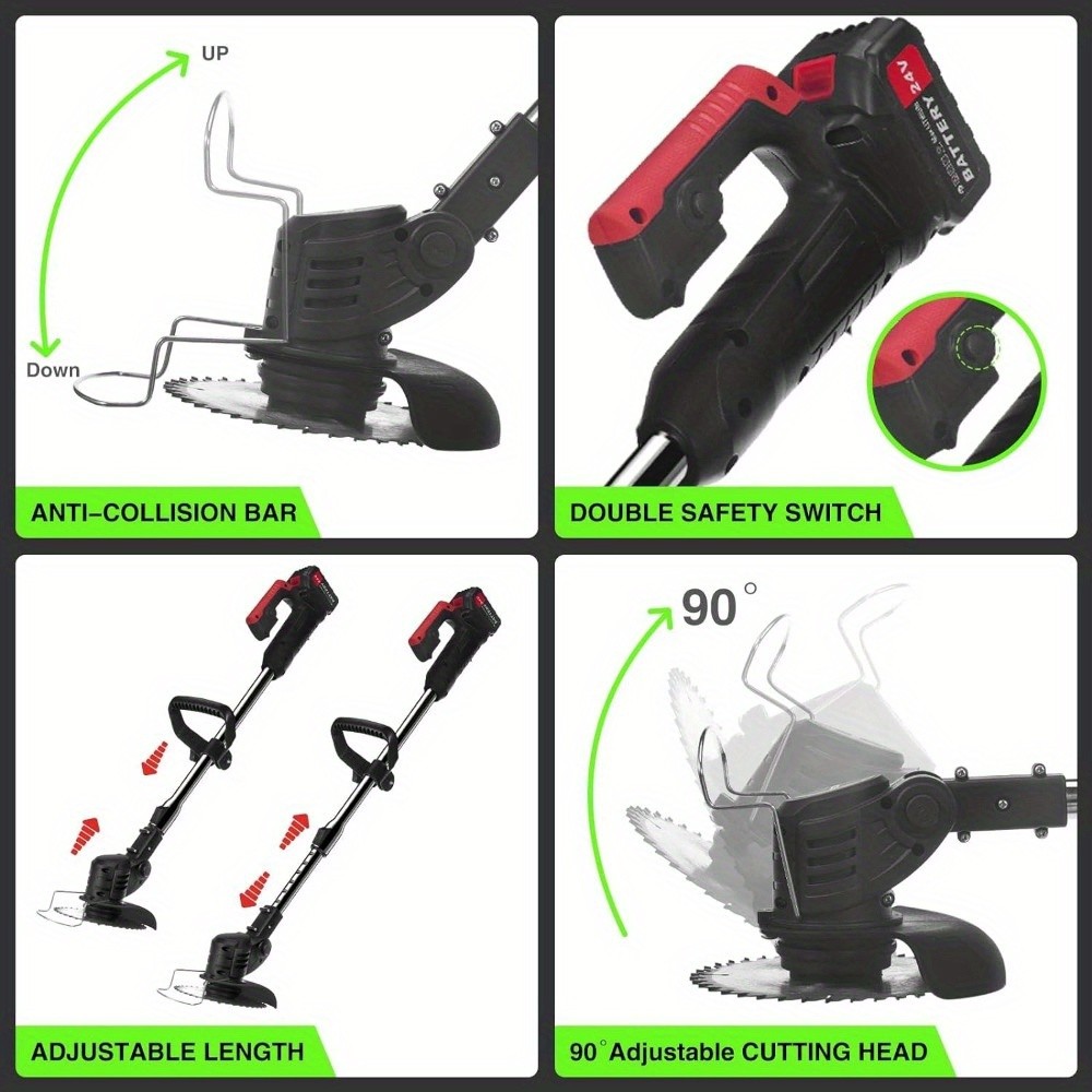 Electric Weed Eater Cordless 2 Weed Wacker Battery Operated 4-in-1 Lawn Trimmer