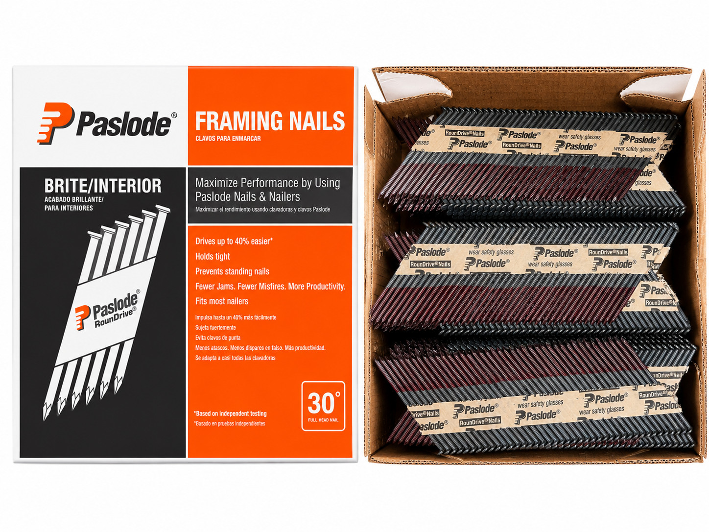 Paslode 650836 Framing Nail, 3” L, 11 ga Gauge, Steel Full-Round Head 2500 Nails