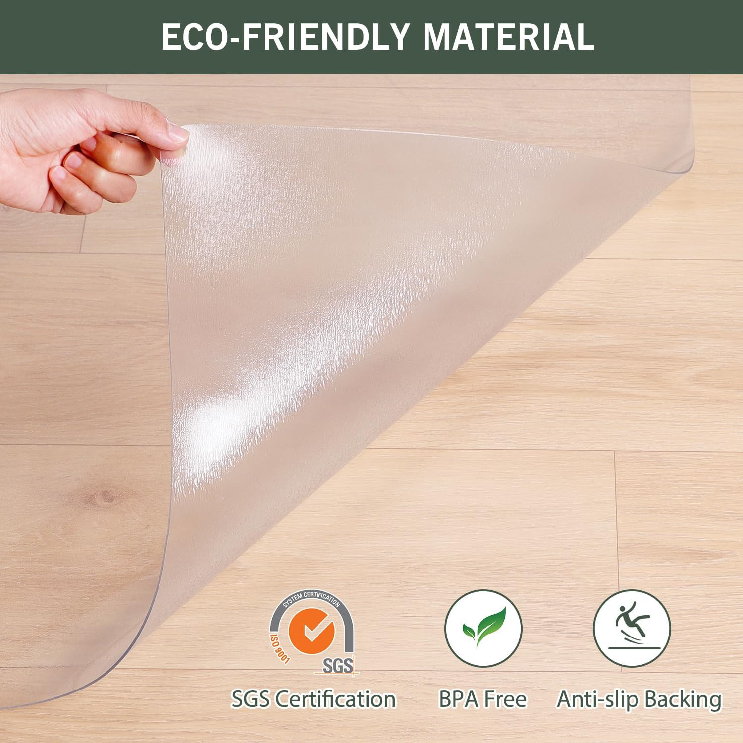 Clear Waterproof Plastic Floor Mat 5′ x 7′ – Non-Slip & Pet Friendly