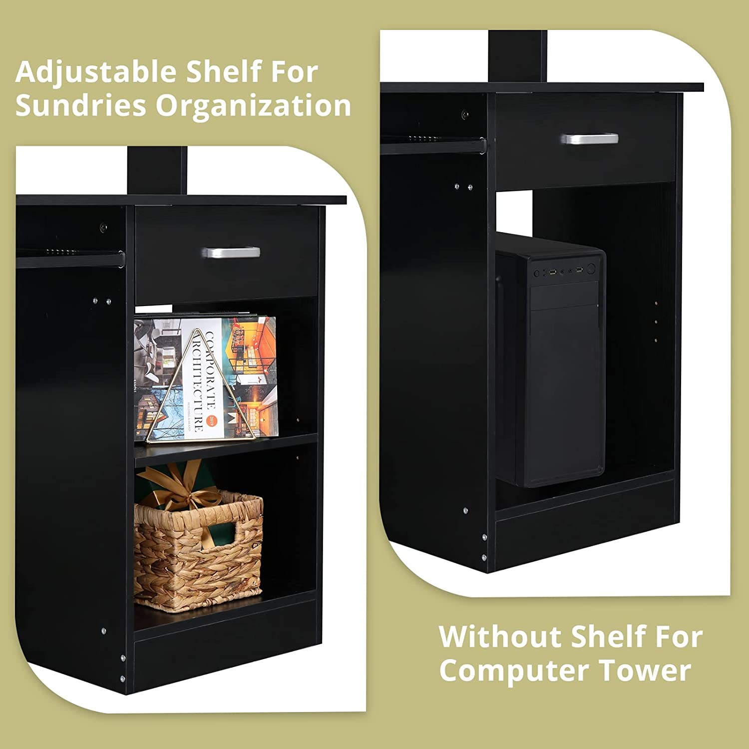 Computer Desk Writing Study Gaming Table Workstation Home Office with Drawer