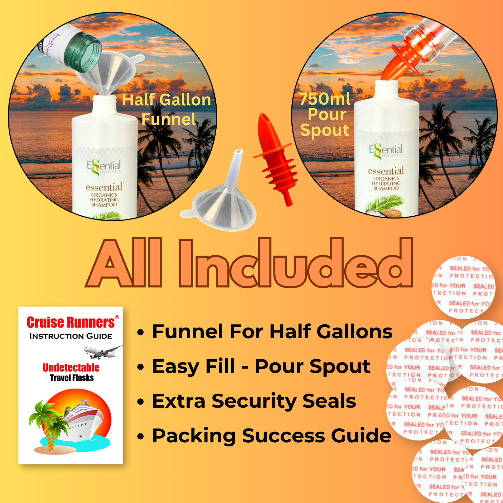 Fake Shampoo Conditioner Alcohol Flask Rum Runners For Cruise Liquor Kit Booze