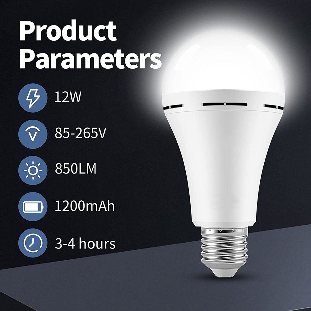 4 Pack Rechargeable Emergency Light Bulbs for Power Outage Battery Operated Bulb