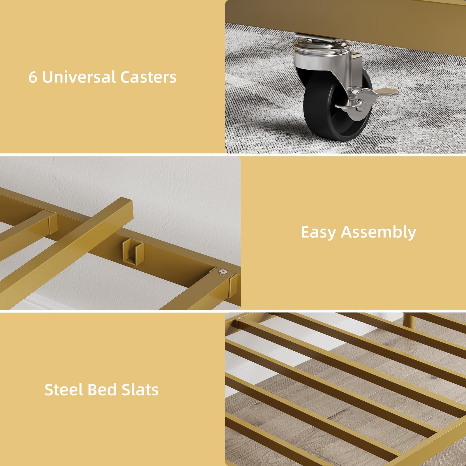 Metal Daybed Frame Twin Size with Headboard Heavy Duty Slats Platform Sofa Bed