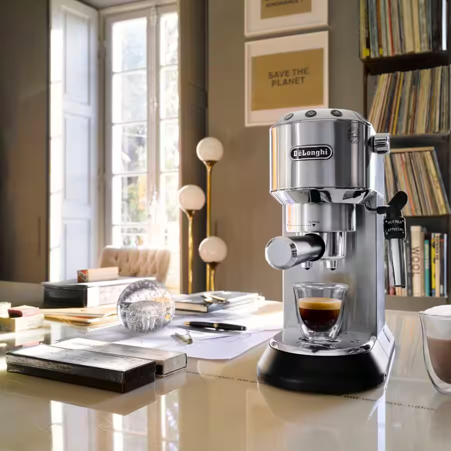 Delonghi EC685M Dedica Automatic Espresso Cappuccino Maker Machine 35oz Metallic