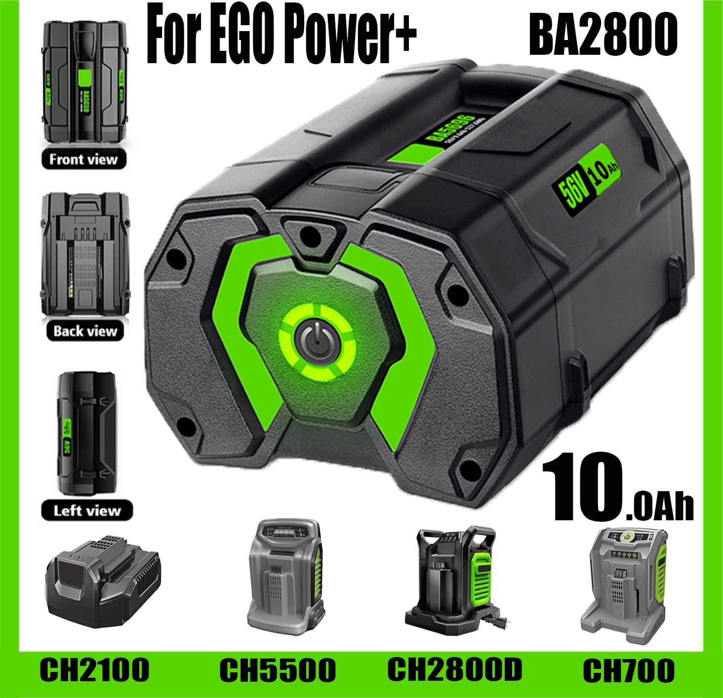 1X 56Volt Battery For EGO Battery 56volt BA2800 CH2100 CH2800 BA1400T BA4200