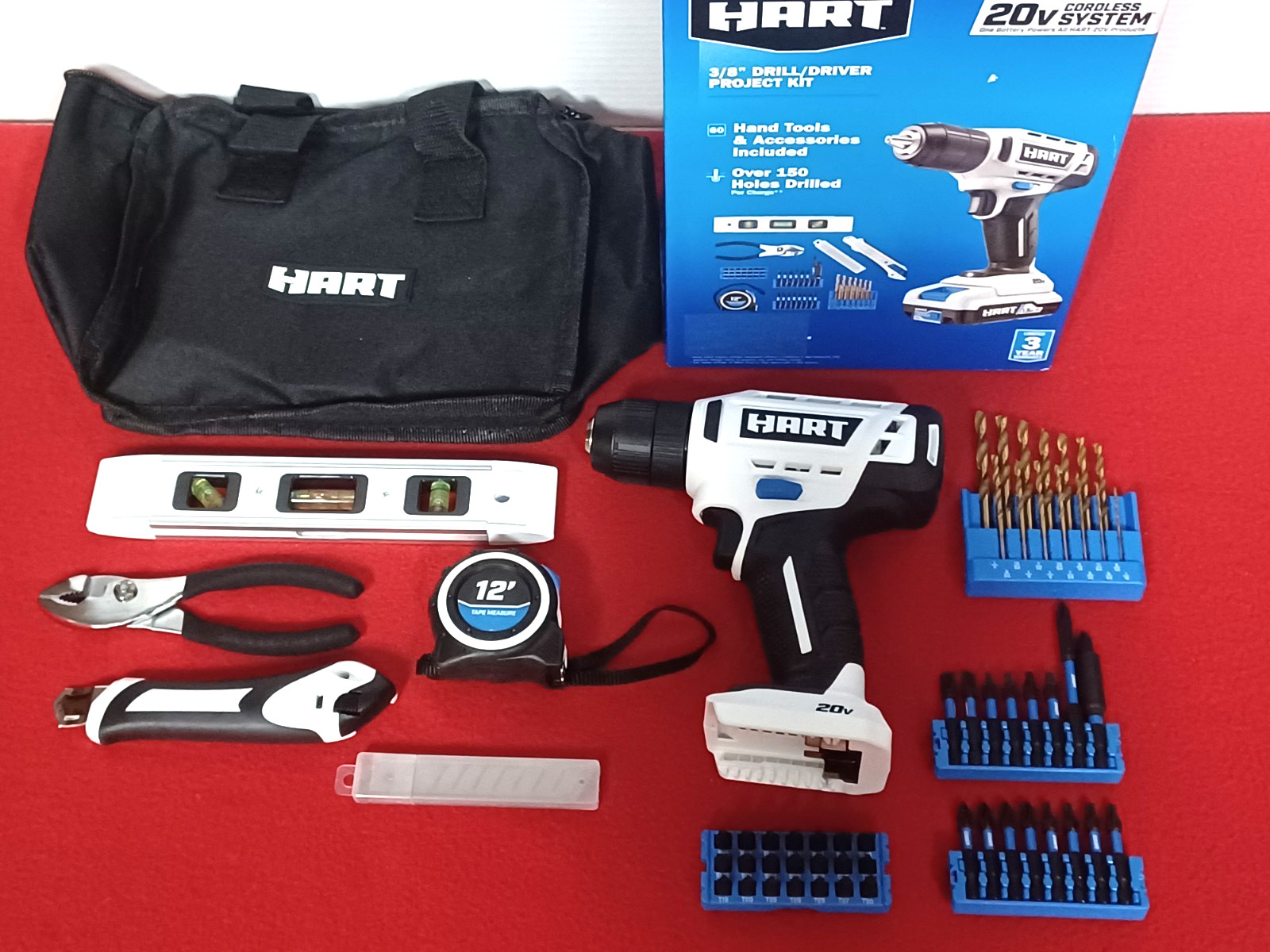 NEW Hart HPDD51 20V 3/8″ Drill/Driver Project Kit (Battery Not Included)