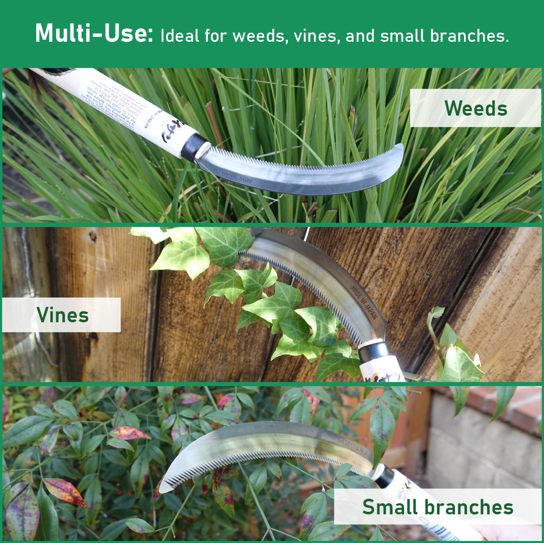 KUISUN Japanese Serrated Sickle for Gardening – Compact & Lightweight