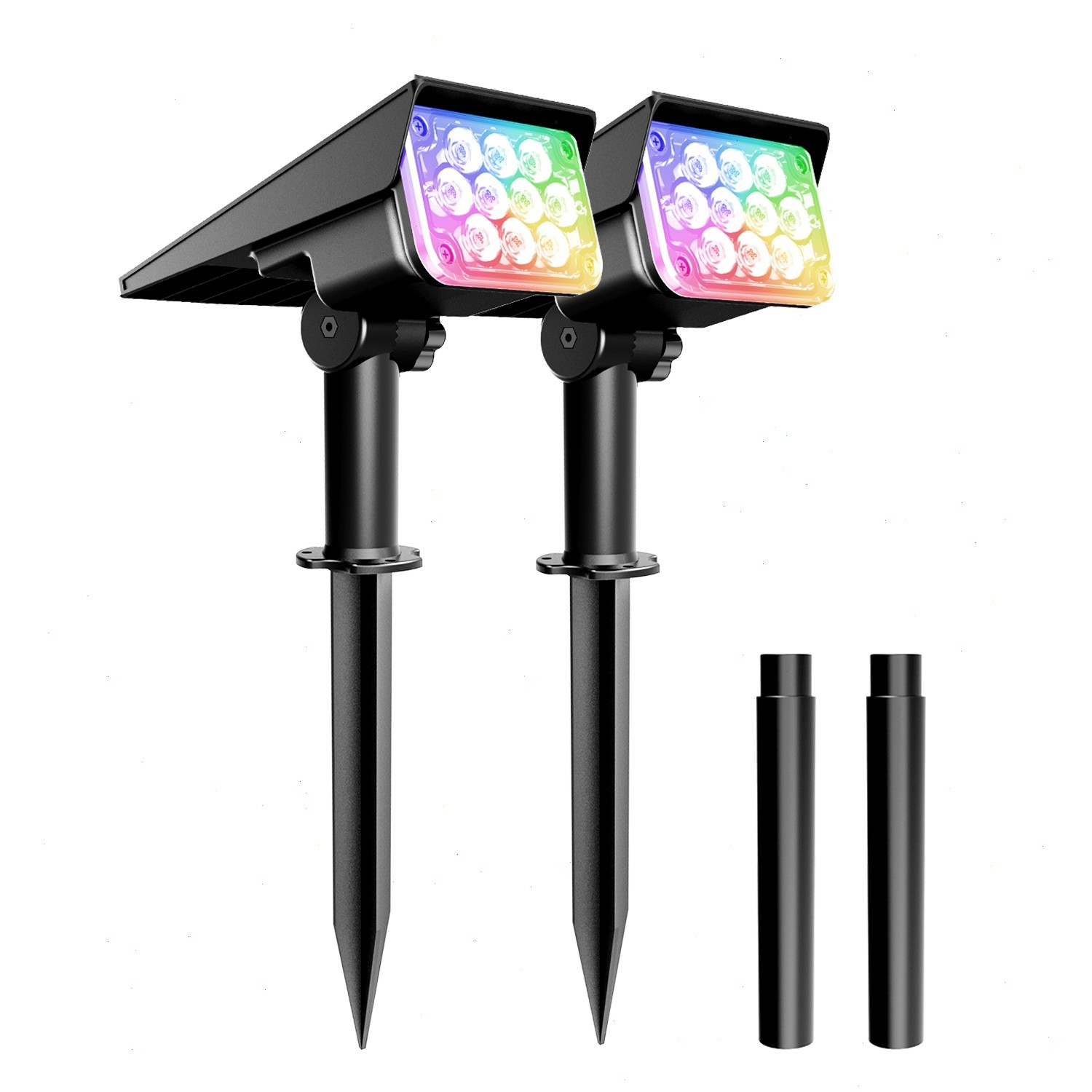 T-SUN 2Packs LED Solar Garden Lights Landscape Lights Outdoor Pathway Waterproof