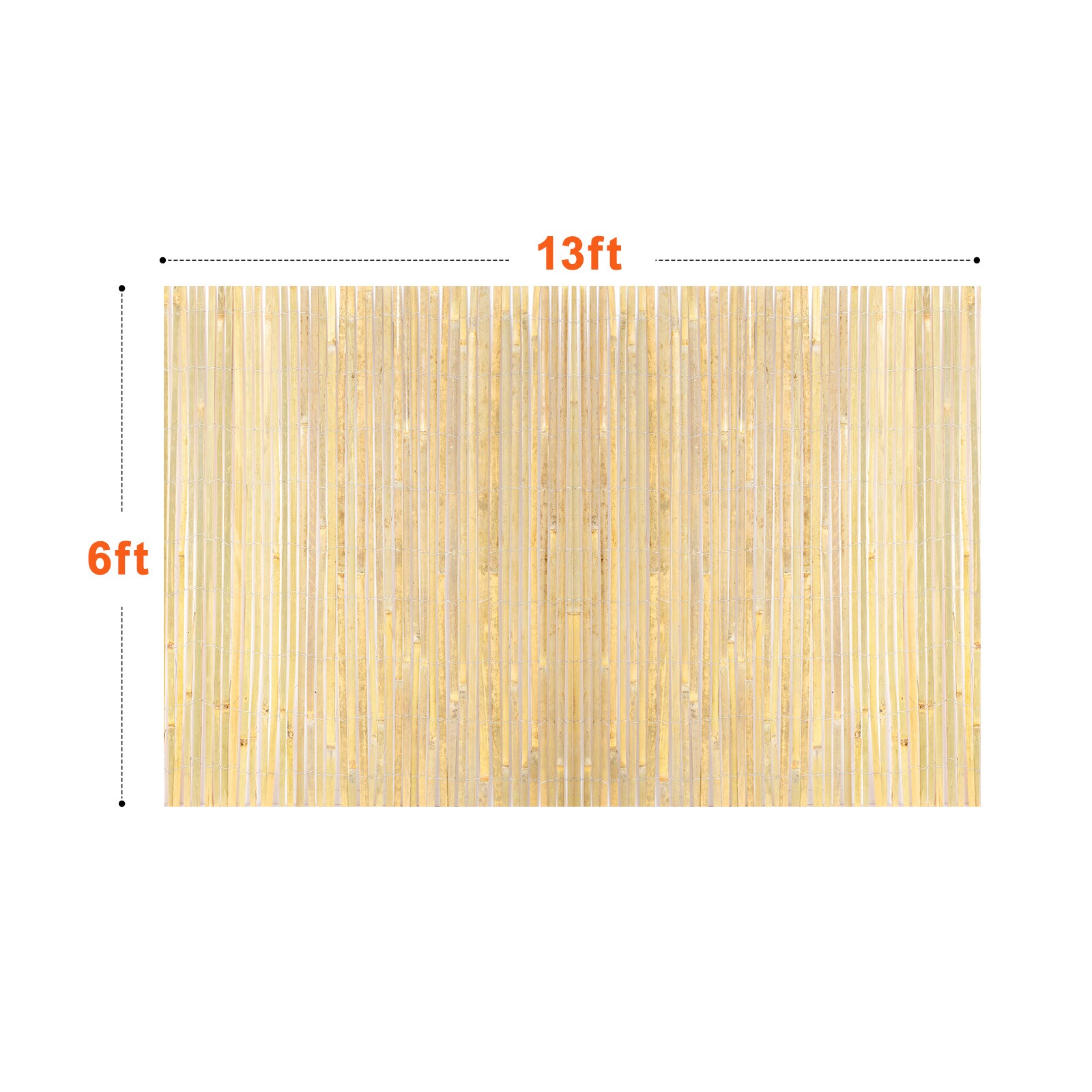 Natural Bamboo Slat Screening Privacy Bamboo Slat Fence 6 ft H x 13 ft L