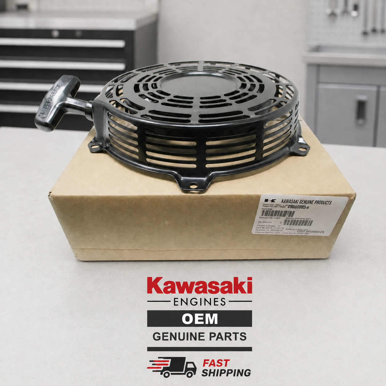 Genuine Kawasaki 49088-0034 Recoil Starter for FS481V, FS541V, FS600V, FX600V
