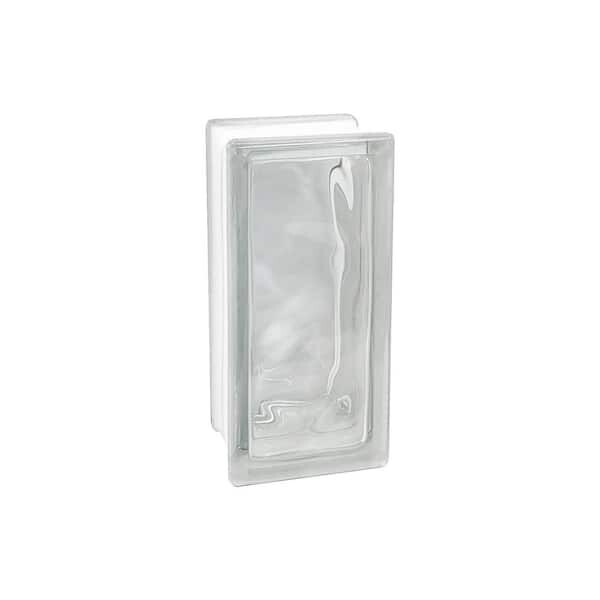 10-Pack 4x8x3 in. Wave Pattern Glass Blocks – (Actual 3.75×7.75×3.12 in)