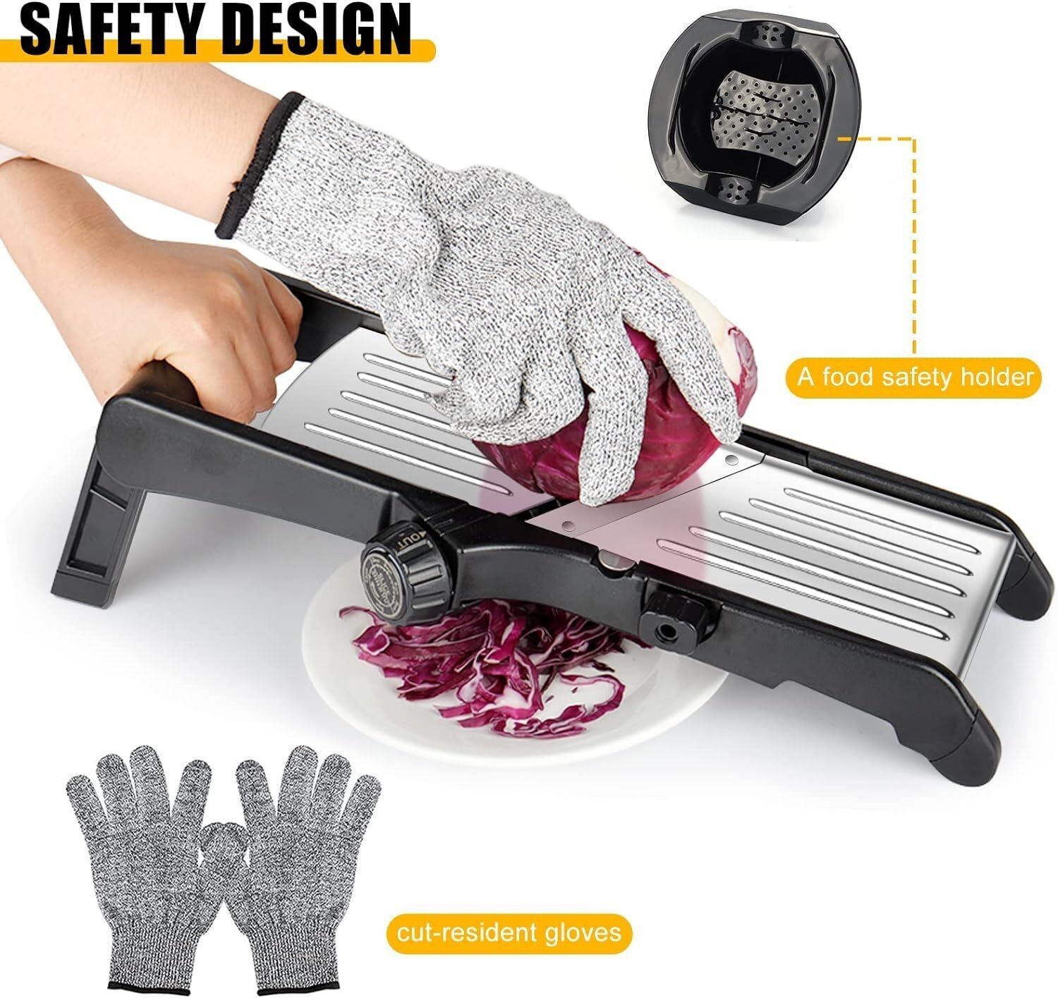7-in-1 Adjustable Stainless Steel Mandoline Vegetable Food Slicer for Kitchen –