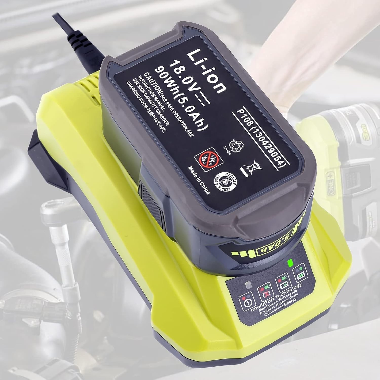 P117 Fast Charger For RYOBI For One+ Plus P108 18V High Capacity Lithium Battery