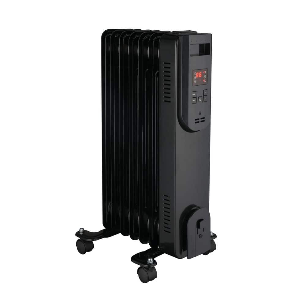 Konwin 1500W Oil Filled Radiator Space Heater Black Indoor w Remote Control