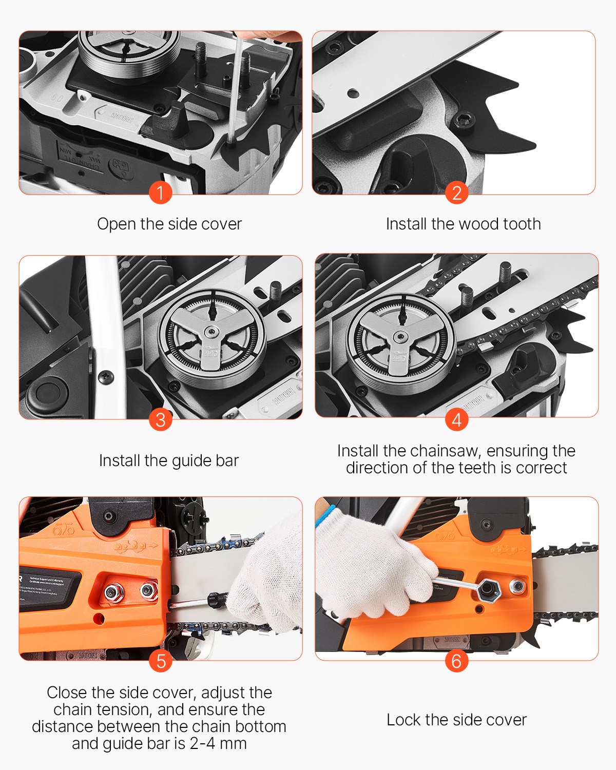 VEVOR 58CC 20″ Gasoline Chainsaw Gas Powered Wood Cutting Engine Gas Chain Saw