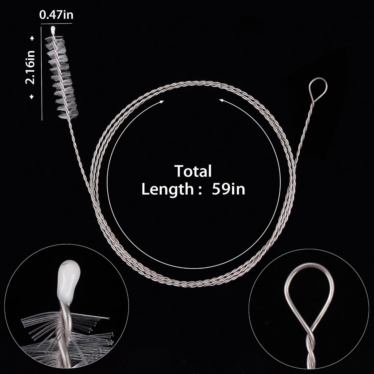 Effortless Drain Cleaning with 56-Inch Flexible Brush for Sinks & Refrigerators