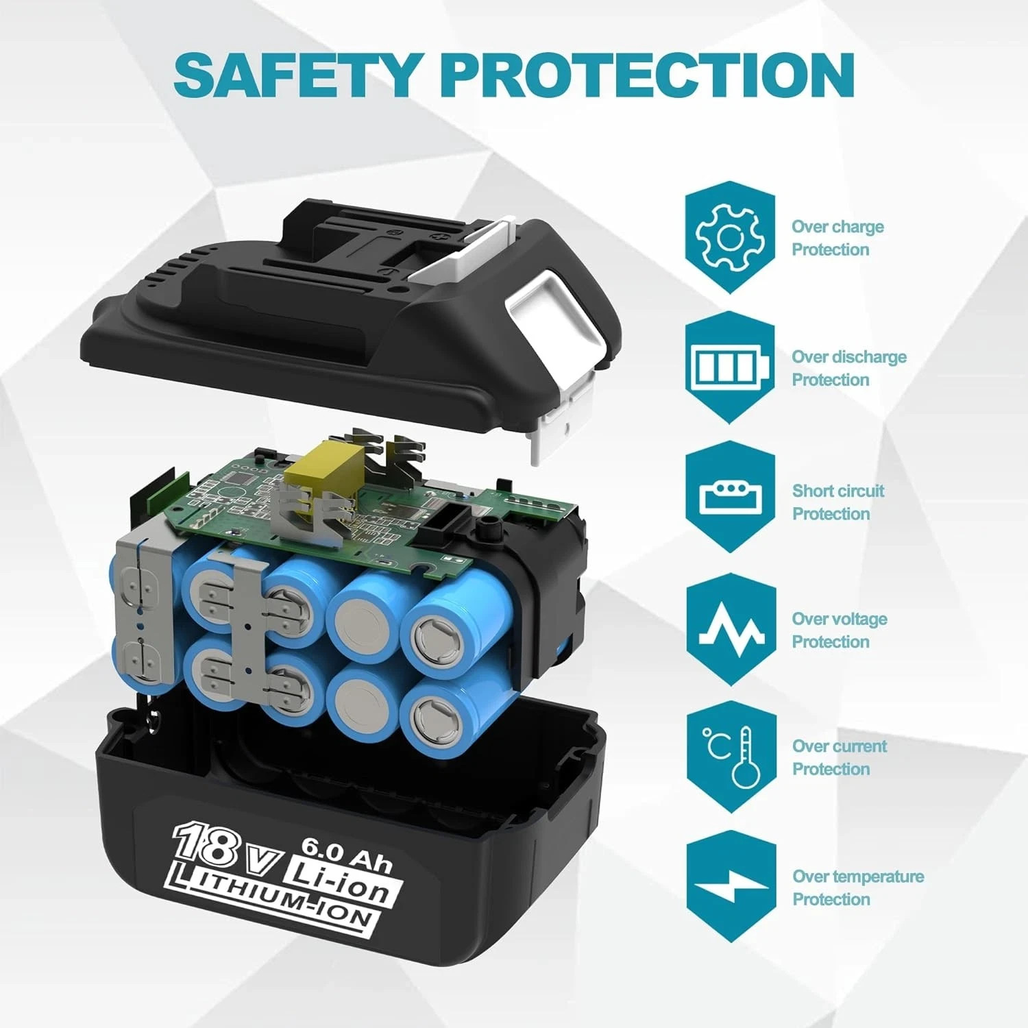 2 PACK BL1860B 6.0Ah 18V Lithium-Ion Battery For Makita BL1850B BL1840B BL1830B