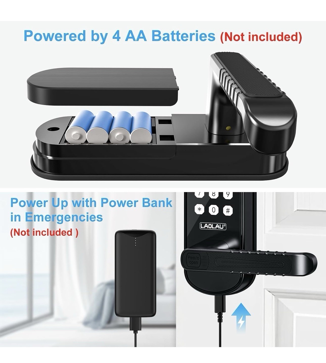 B04 Fingerprint Electronic Door Lock with Keypad and Handle – Keyless Entr