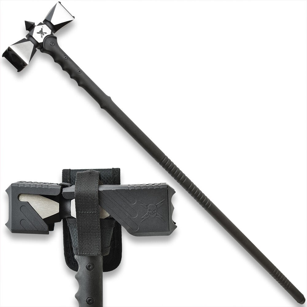 M48 Double-Headed War Hammer XL And Sheath | 2Cr13 Stainless Steel Head