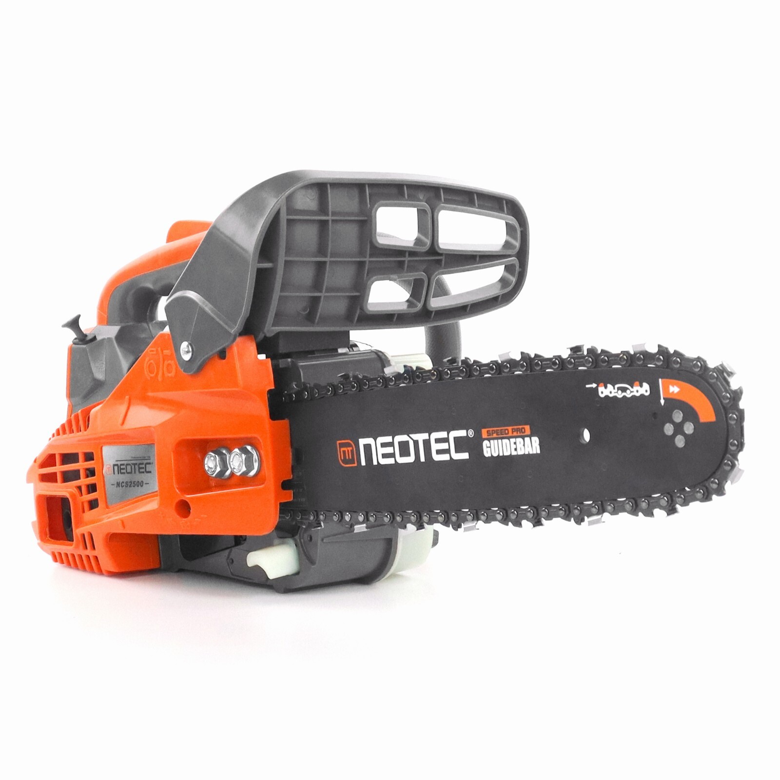 25.4cc Gas Top Handle Chainsaw with 12” Bar Chain 2-Stroke Engine Cut Tree Wood