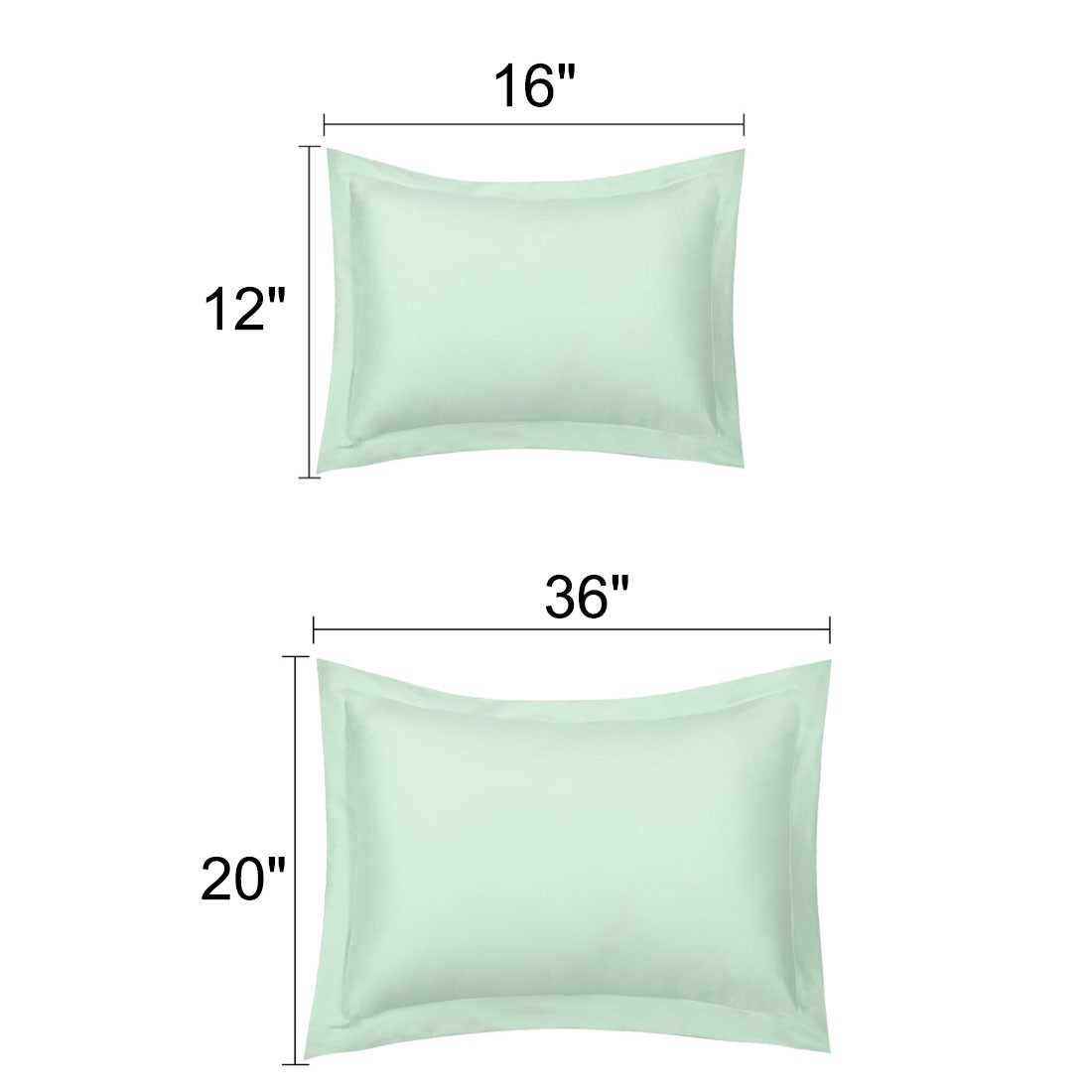 2Pcs Standard/Queen/King Microfiber Pillow Shams Pair No Zipper Pillowcases
