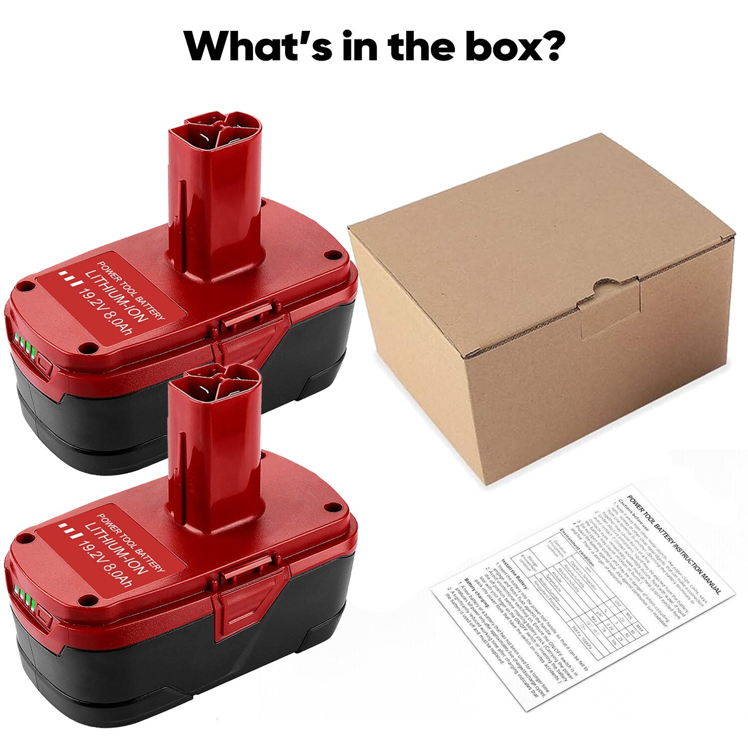 2Pack 8.0Ah For Craftsman 19.2 V 11375 Battery C3 DieHard 130279005 130279003